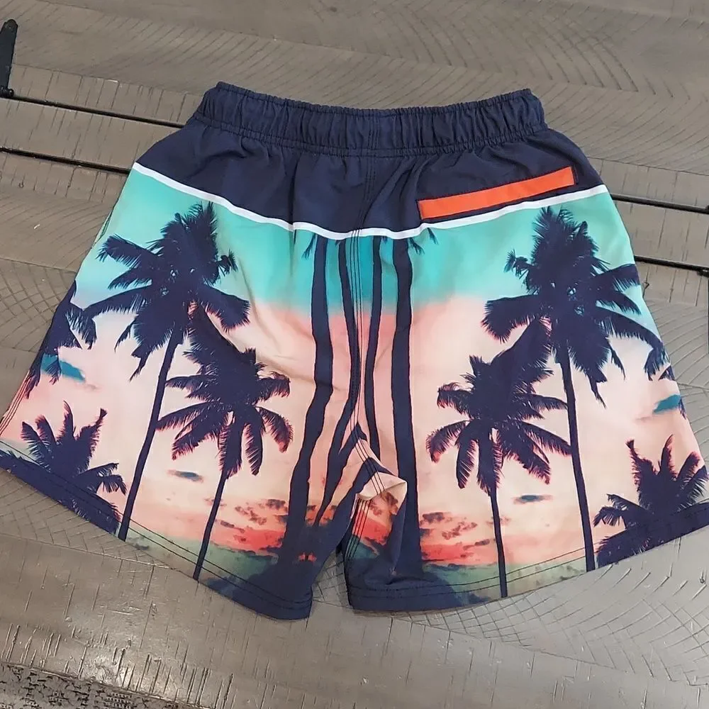 Pullin Men’s Short Jam Palm Tree Swim Trunks M
